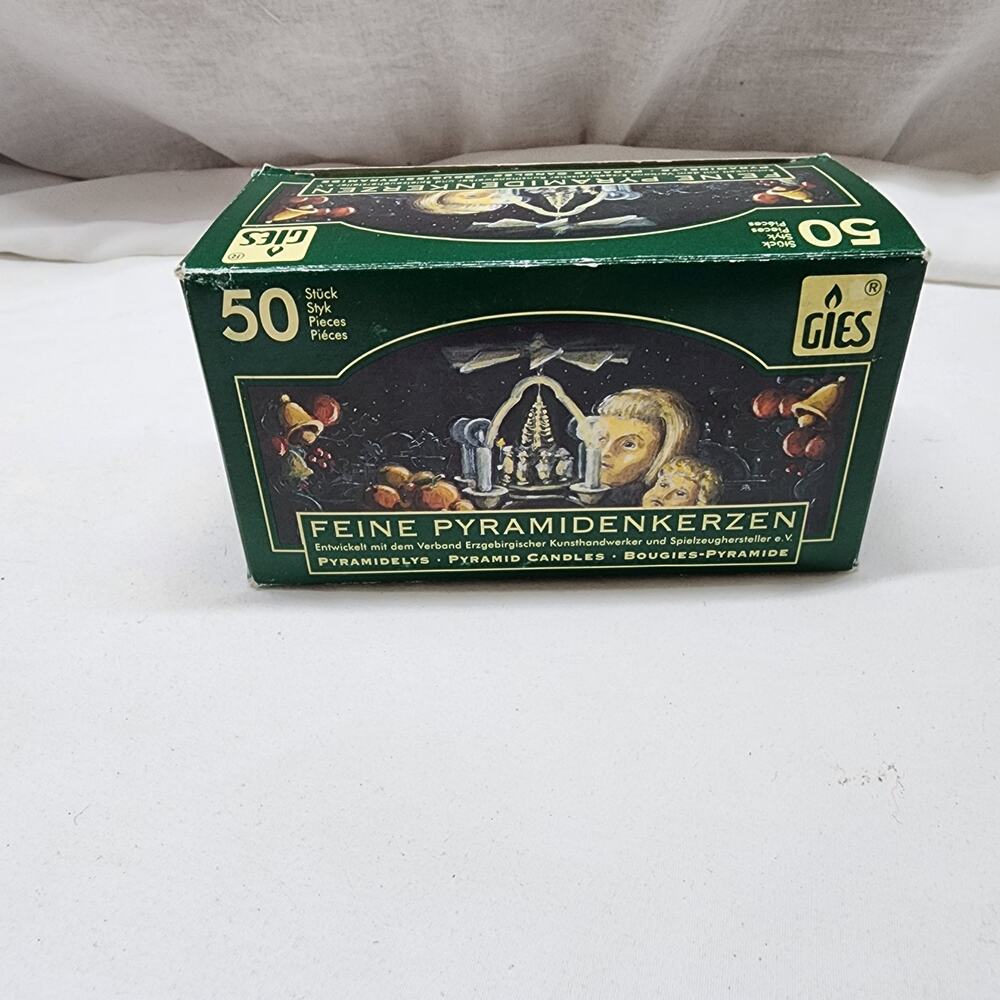 50 count box of small red German candles Feine Pyramidenkerzen U